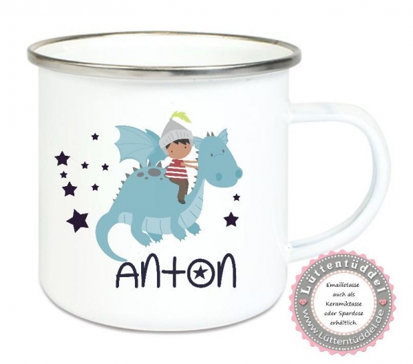 Spardose Keramik Ritter Drache personalisiert mit Name Kindergarten Geburt Taufe Kindergartenkind Einschulung Geburtstag von Lüttentüddel®